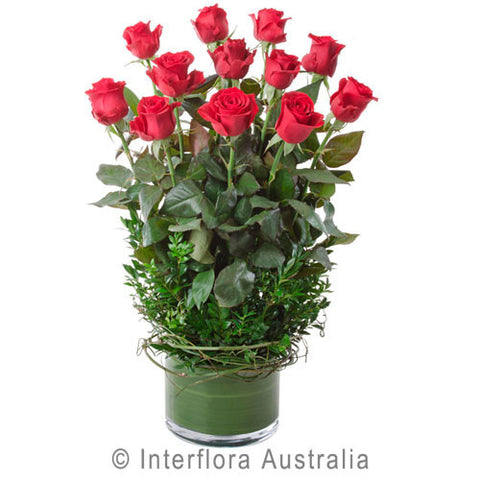 Roses - Glass Vase