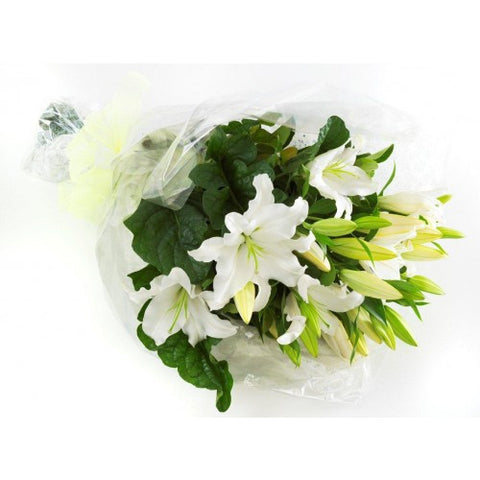 Oriental Lillium Bouquet - White